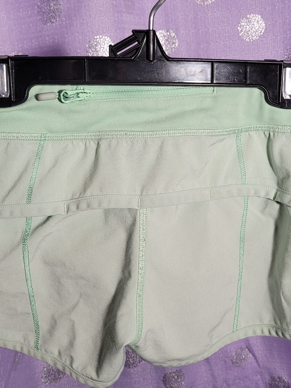 Ivivva By LULULEMON Mint Green Athletic Shorts with Waist Zip Girls Size 8